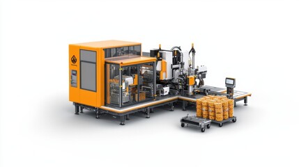 Poster - Automated Industrial Robot System in Modern Factory Warehouse for Efficient Manufacturing and Logistics