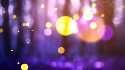Poster - Enchanted Forest with Sparkling Bokeh Effects in Soft Focus and Magical Light Surrounding Dreamy Atmosphere in Slow Motion Imagery