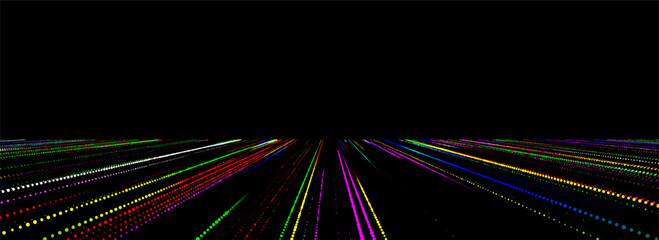 Poster - Vector colors glitch texture background. Abstract halftone with noise effect and dots. Screen texture with matrix or binary code.
