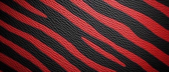Poster - A striking pattern of red and black stripes creates a unique visual texture ideal for fashion