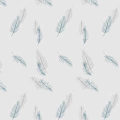  Seamless vector pattern, tops and tropical leaves, for bedding, wallpaper and texture