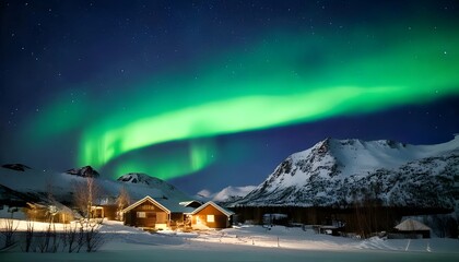 Wall Mural - Landscape with northern lights	

