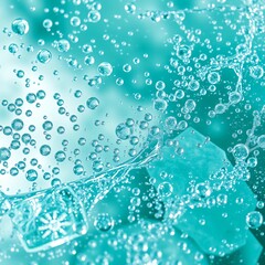 Wall Mural - Watery Winter Wonderland: A Bubbly Blue Christmas Background