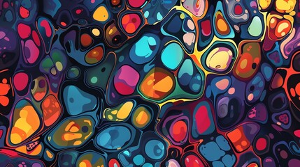 Canvas Print - a colorful, abstract, digital art piece with a swirling liquid effect.