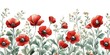 © Gophotograph - Captivating watercolor backdrop showcasing blooming red and green flowers.