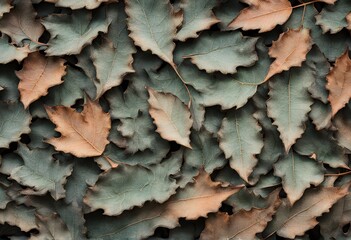 Wall Mural - Gradient leaves with rough edges forming a weathered texture, Ai Generated
