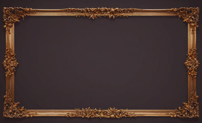 Poster - Gold framed picture frame with a black background. The frame is rectangular and has a gold border