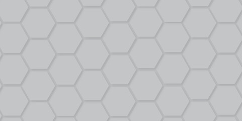 Aufkleber -  Abstract hexagon background. Futuristic abstract honeycomb mosaic grey technology background. Surface polygon pattern with glowing hexagon paper texture and futuristic business. graphic concept.