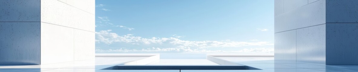 Wall Mural - Modern architecture with open sky background