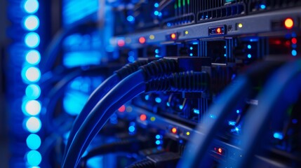 Poster - Modern data center with highspeed network for efficient operations and seamless communication