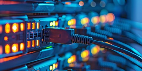 Poster - Modern data center with highspeed network for efficient operations and seamless communication