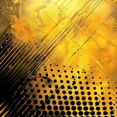 Poster - Dynamic golden abstract design with sharp lines