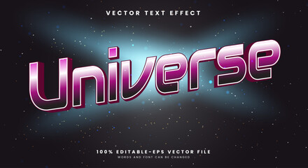 Leinwandbilder - Universe Glow Style 3D editable text effect Template