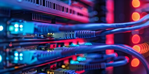 Poster - Modern data center with highspeed network for efficient operations and seamless communication