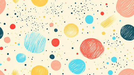 Soft circles seamless pattern with pastel accents