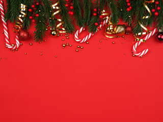 Wall Mural - Christmas balls  background close up