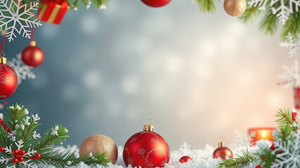Wall Mural - Beautiful christmas card frame with copy space