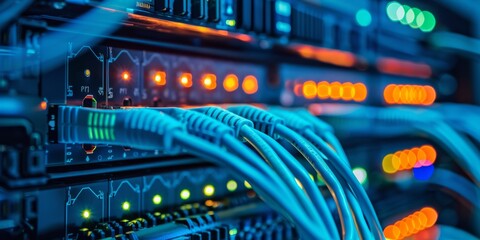 Poster - Modern data center with highspeed network for efficient operations and seamless communication