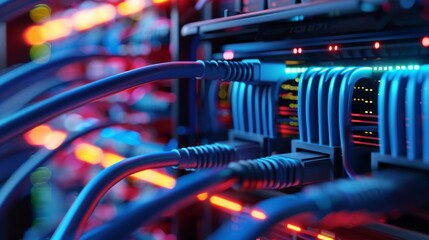 Poster - Modern data center with highspeed network for efficient operations and seamless communication