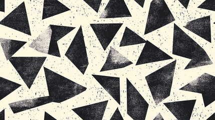 Dynamic triangle seamless pattern in black and white