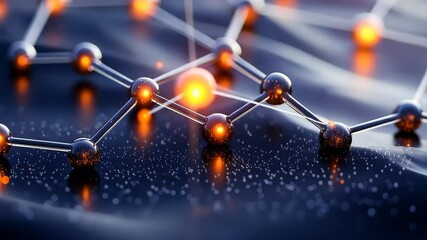 Poster - Abstract Futuristic Network Visualization with Interconnected Nodes and Glowing Elements Representing Advanced Technology and Innovation in Digital Space