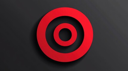 Poster - Abstract Design Featuring Red Circular Shapes on a Dark Background, Perfect for Modern Art and Creative Projects, Symbolizing Precision and Focus in Visual Communication