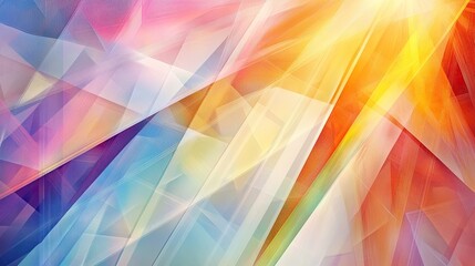 Aufkleber - Abstract rainbow static with geometric patterns and glitch effects, creating a retro-futuristic scene.
