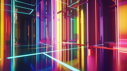 Aufkleber - Glitchy static-filled screen layered with rainbow tones and geometric patterns.