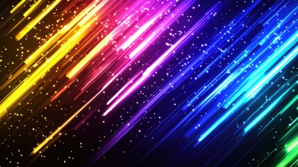 Aufkleber - Vibrant static rainbow effect with angular geometric shapes cutting through the screen. 