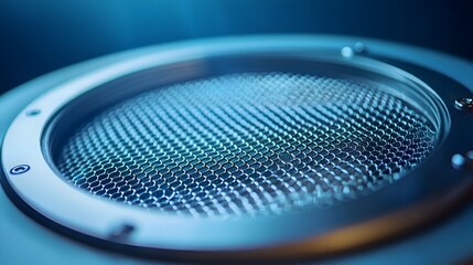 Poster - Close up detailed image of an air purifier filter highlighting the fine mesh pattern and textured surface showcasing the importance of technology in providing clean
