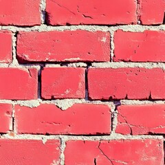 Poster - Close-up of a red brick wall texture with visible mortar.