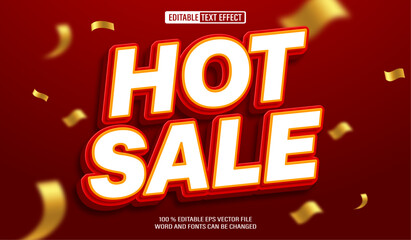 Poster - Editable 3d text style effect - Hot Sale text effect Template
