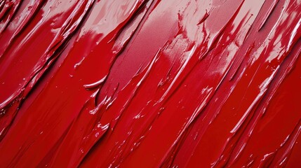 Poster - Vivid Red Paint Texture with Dynamic Brush Strokes Creating a Bold and Artistic Background Suitable for Modern Design Projects and Creative Expressions