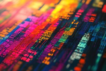 Poster - A colorful image of a computer screen with many lines of code