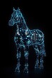 © Андрюшка Победоносны - Cybernetic horse formed using neon digital web lines.