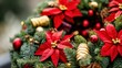 © Penatic Studio - Festive Christmas Wreath Decorated With Poinsettias And Ornaments
