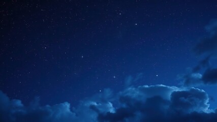Wall Mural - a deep indigo sky is dotted with twinkling stars and constellations, set against a backdrop of swirl