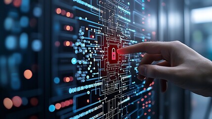 Aufkleber - Quantum circuits interwoven with encryption locks and complex algorithms highlighting technological advancements in secure digital data storage and communication systems