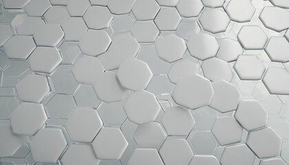 Poster - 3d white hex technology background 351454