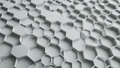 Poster - 3d white hex technology background 48