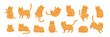 © Sonium_art - Flat cat poses set. Cartoon kitten poses collection. Different vector cat poses bundle.