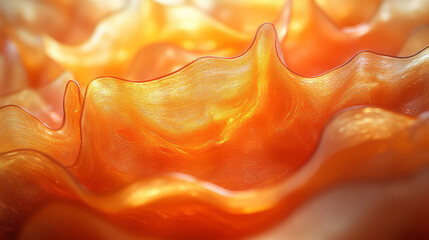 Aufkleber - A clustered composition of overlapping orange glass petals, forming a cohesive and striking abstract structure,