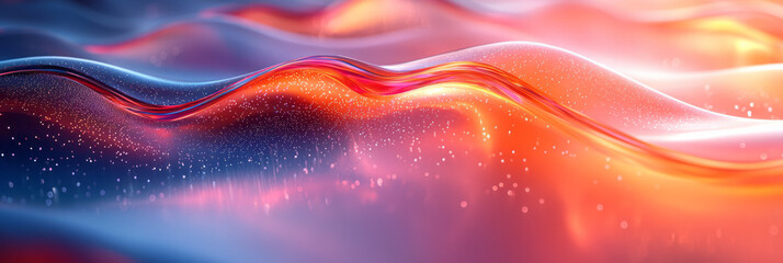Aufkleber - A dynamic arrangement of fluid glass curves with gradient colors, softly blurred for a surreal effect,