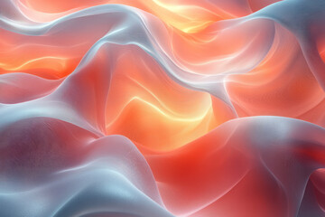 Poster - A minimalist abstract display of gradient glass curves, with subtle highlights and soft transitions,