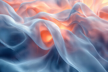 Poster - A minimalist abstract display of gradient glass curves, with subtle highlights and soft transitions,