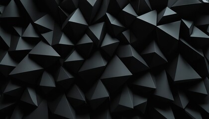 Poster - Black geometric hexagonal abstract background surface polygonal pattern with glowing hexagons 203