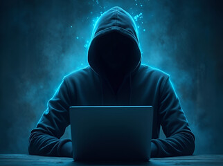 hacker laptop, cybersecurity, scammer, ethical hack, hacker in hoodie working on laptop, cyber attac