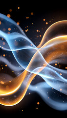 Poster - Dynamic wave patterns abstract digital art colorful visuals black background artistic perspective creative technology exploration