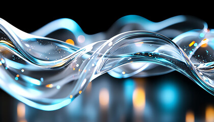 Poster - Dynamic flow of water waves abstract art studio setting high contrast conceptual visualization for modern design