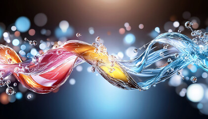 Poster - Dynamic flow of colorful water abstract art liquid motion creative environment fluidity concept for visual impact